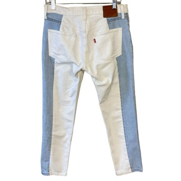 Levi's 501T Two-Tone Mid-Rise Cropped Tapered Button-Fly Jeans - Women's Size 27 - Picture 5 of 16